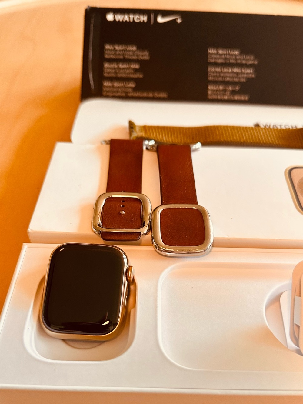 Apple Watch Series 8 with two Apple wrist bands
